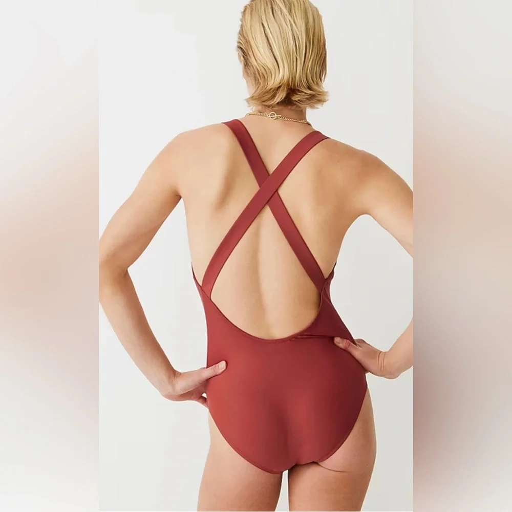 J. Crew - DD V-neck cross-back one-piece swimsuit (NWT) - Picture 3 of 3